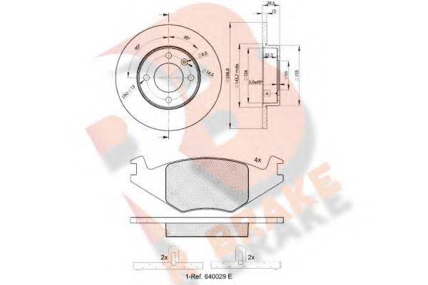 R BRAKE 3R04613325 Комплект гальм, дисковий гальмівний механізм