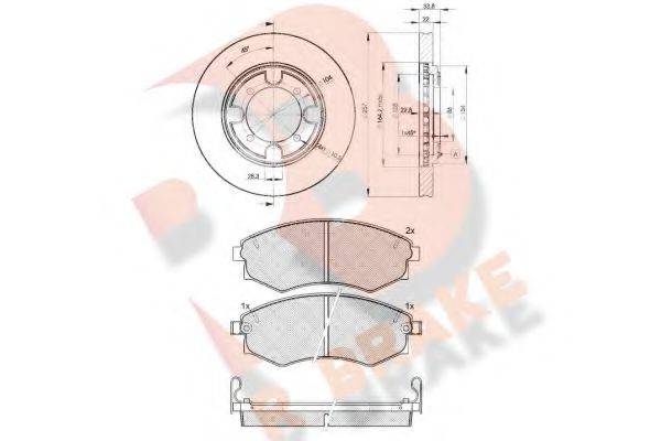 R BRAKE 3R08772830 Комплект гальм, дисковий гальмівний механізм