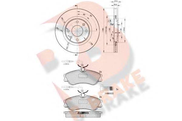 R BRAKE 3R11364697 Комплект гальм, дисковий гальмівний механізм