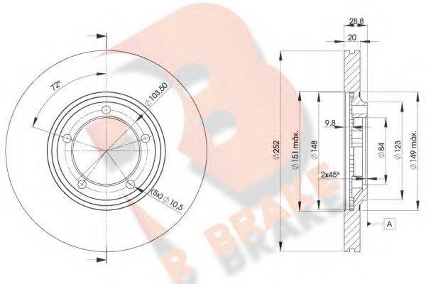 R BRAKE 78RBD20100 гальмівний диск