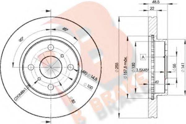 R BRAKE 78RBD22550 гальмівний диск