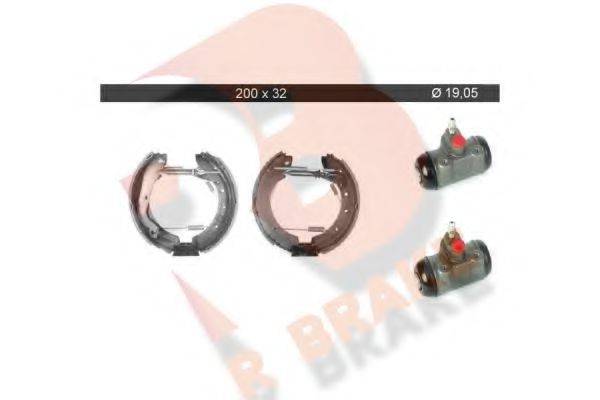 R BRAKE 79RBKT0082 Комплект гальмівних колодок