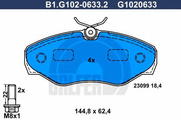 GALFER B1G10206332 Комплект гальмівних колодок, дискове гальмо