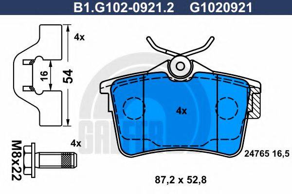 GALFER B1G10209212 Комплект гальмівних колодок, дискове гальмо