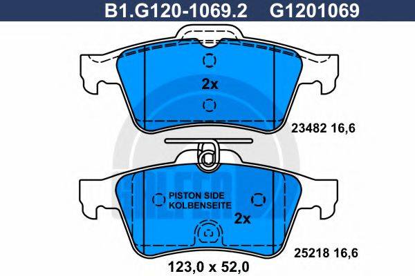 GALFER B1G12010692 Комплект гальмівних колодок, дискове гальмо