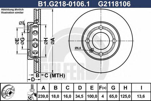 GALFER B1G21801061 гальмівний диск