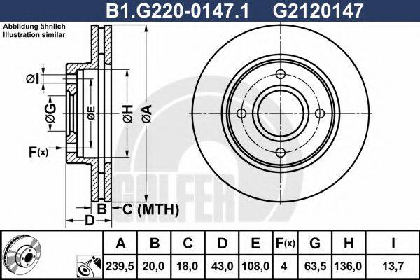 GALFER B1G22001471 гальмівний диск