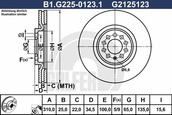 GALFER B1G22501231 гальмівний диск