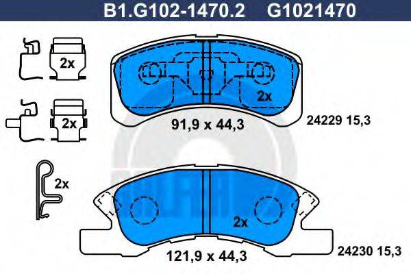 GALFER B1G10214702 Комплект гальмівних колодок, дискове гальмо