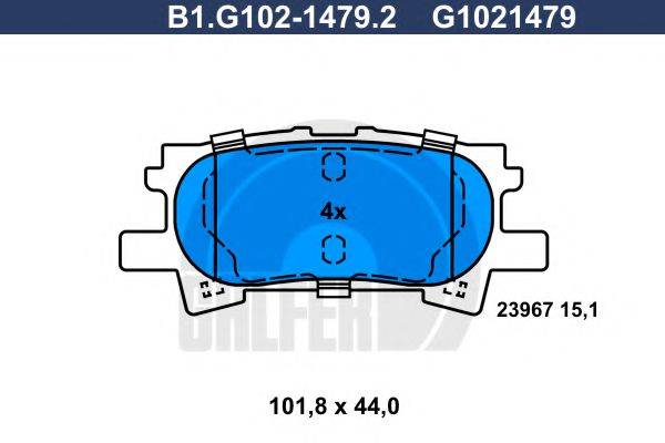 GALFER B1G10214792 Комплект гальмівних колодок, дискове гальмо