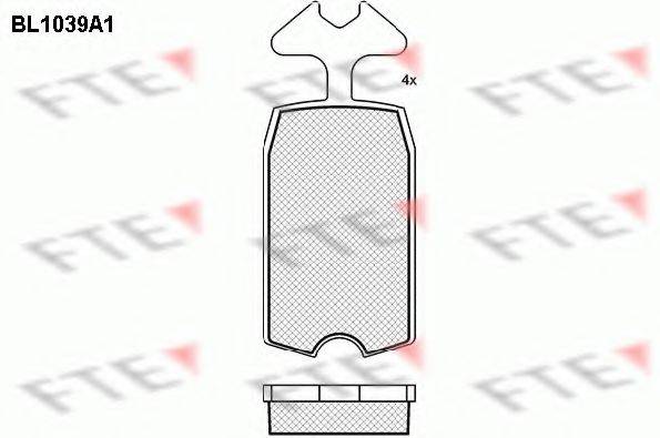 FTE BL1039A1 Комплект гальмівних колодок, дискове гальмо