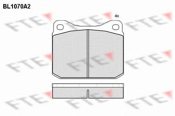 FTE BL1070A2 Комплект гальмівних колодок, дискове гальмо