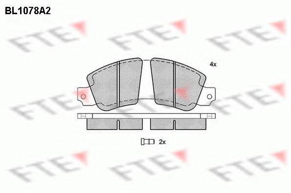 FTE BL1078A2 Комплект гальмівних колодок, дискове гальмо