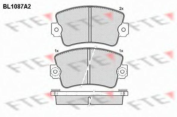 FTE BL1087A2 Комплект гальмівних колодок, дискове гальмо