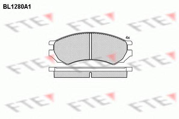 FTE BL1280A1 Комплект гальмівних колодок, дискове гальмо