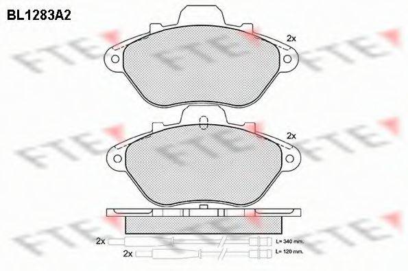 FTE BL1283A2 Комплект гальмівних колодок, дискове гальмо