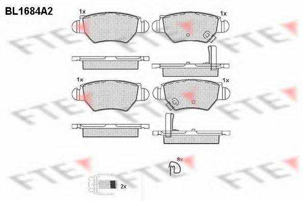 FTE BL1684A2 Комплект гальмівних колодок, дискове гальмо