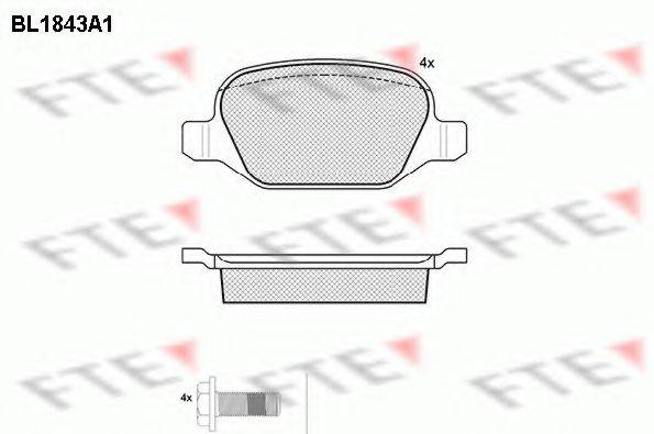 FTE BL1843A1 Комплект гальмівних колодок, дискове гальмо