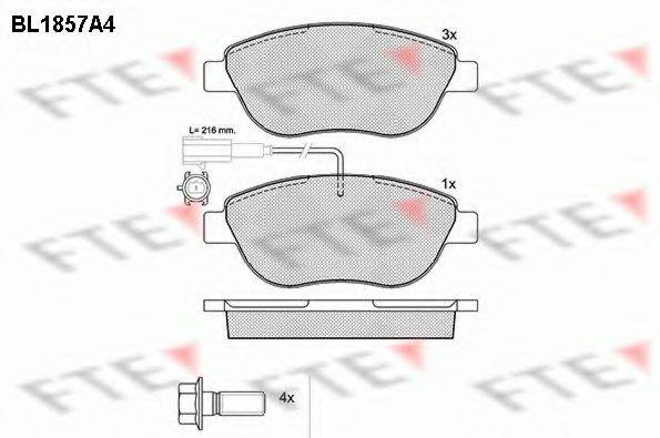 FTE BL1857A4 Комплект гальмівних колодок, дискове гальмо