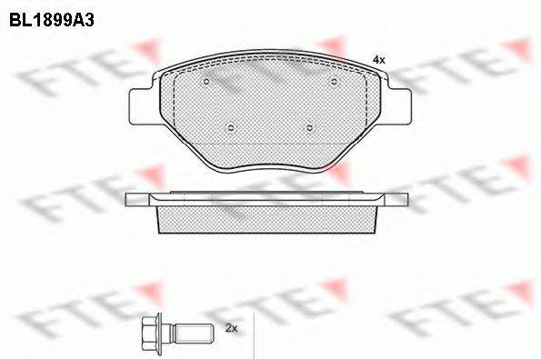 FTE BL1899A3 Комплект гальмівних колодок, дискове гальмо