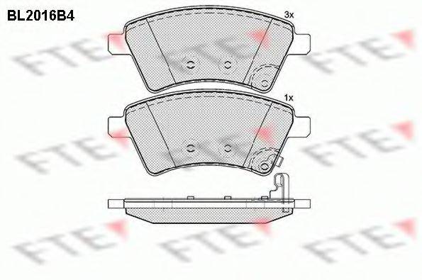 FTE BL2016B4 Комплект гальмівних колодок, дискове гальмо