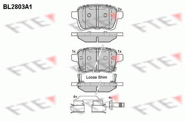 FTE BL2803A1 Комплект гальмівних колодок, дискове гальмо