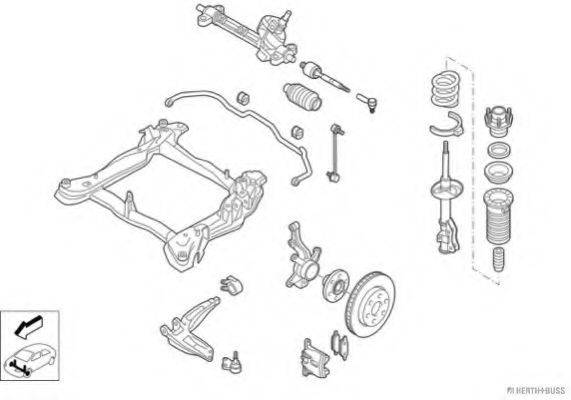 HERTH+BUSS JAKOPARTS N03554VA Рульове управління; Підвіска колеса