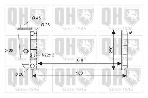 QUINTON HAZELL QER1081 Радіатор, охолодження двигуна