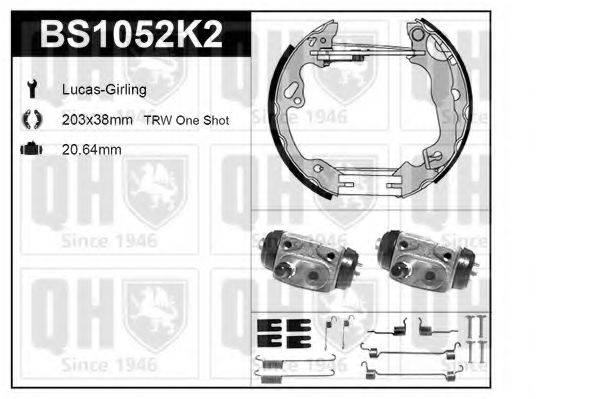 QUINTON HAZELL BS1052K2 Комплект гальм, барабанний гальмівний механізм