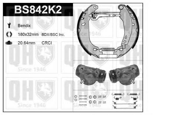 QUINTON HAZELL BS842K2 Комплект гальм, барабанний гальмівний механізм