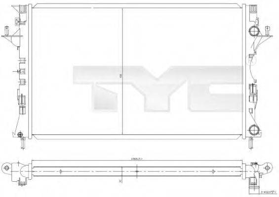 TYC 7280049 Радіатор, охолодження двигуна