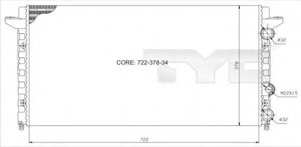 TYC 7370012 Радіатор, охолодження двигуна