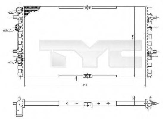 TYC 7310002 Радіатор, охолодження двигуна