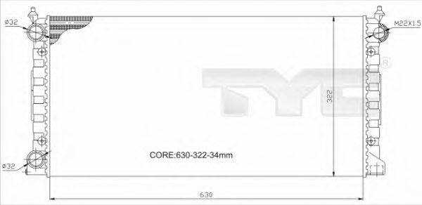 TYC 7370034R Радіатор, охолодження двигуна