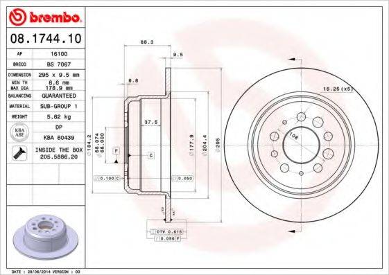 BREMBO 08174410 гальмівний диск