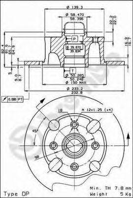 BREMBO 08216318 гальмівний диск