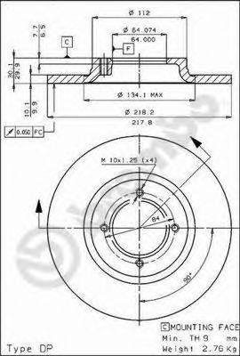 BREMBO 08337210 гальмівний диск