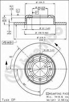 BREMBO 08343710 гальмівний диск