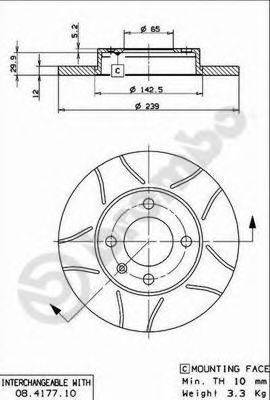 BREMBO 08417775 гальмівний диск