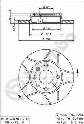 BREMBO 08447575 гальмівний диск