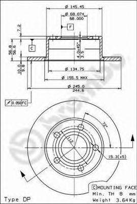 BREMBO 08574314 гальмівний диск