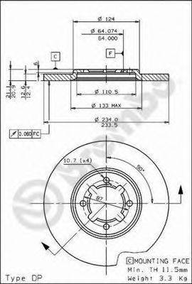 BREMBO 08674010 гальмівний диск