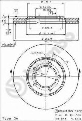 BREMBO 09302110 гальмівний диск