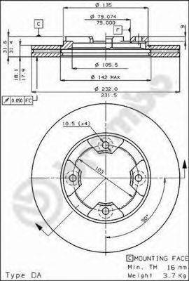 BREMBO 09310510 гальмівний диск