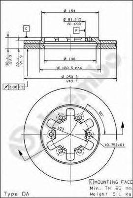 BREMBO 09501410 гальмівний диск