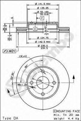 BREMBO 09558134 гальмівний диск