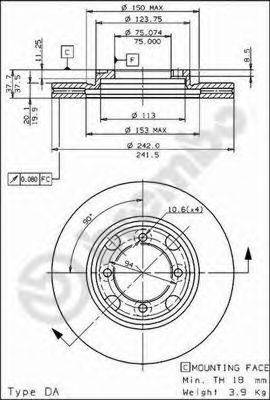 BREMBO 09565410 гальмівний диск