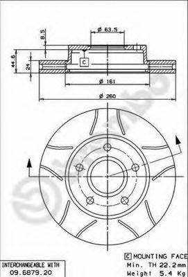 BREMBO 09687976 гальмівний диск