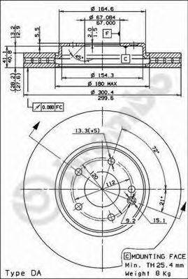 BREMBO 09830411 гальмівний диск