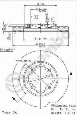 BREMBO 09961114 гальмівний диск